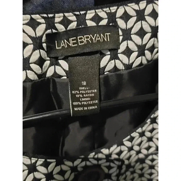Lane Bryant Black/white 3 Button Jacket, Size 18 Geometric Pattern Lined Classic - Picture 3 of 9